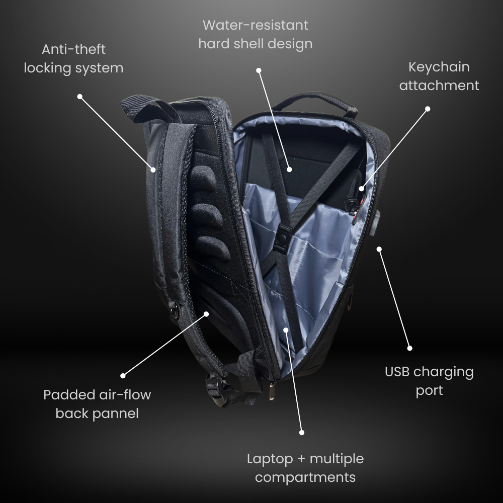 TRAVORA NomadX™ Hard Shell Backpack